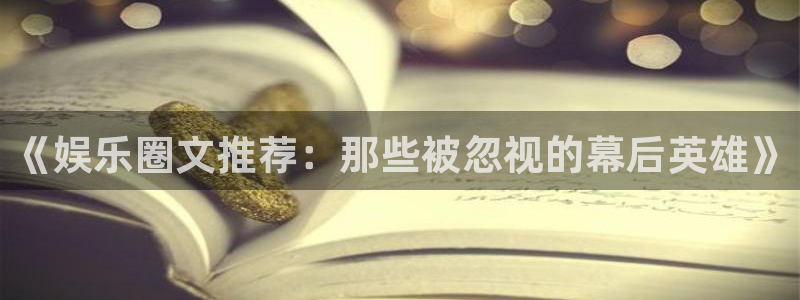 手机版开心网：《娱乐圈文推荐：那些被忽视的幕后英雄》